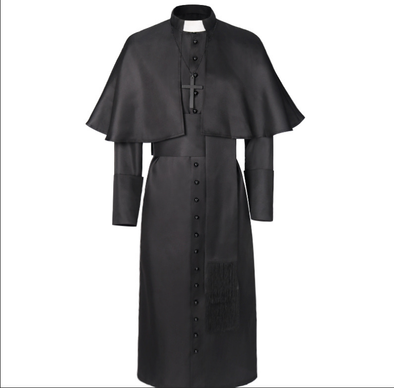 Uniforme de pape romaine, Costume de Cosplay de prêtre médiéval, église catholique, soutane religieuse, pasteur, Robe missionnaire de masse, soutane du clergé