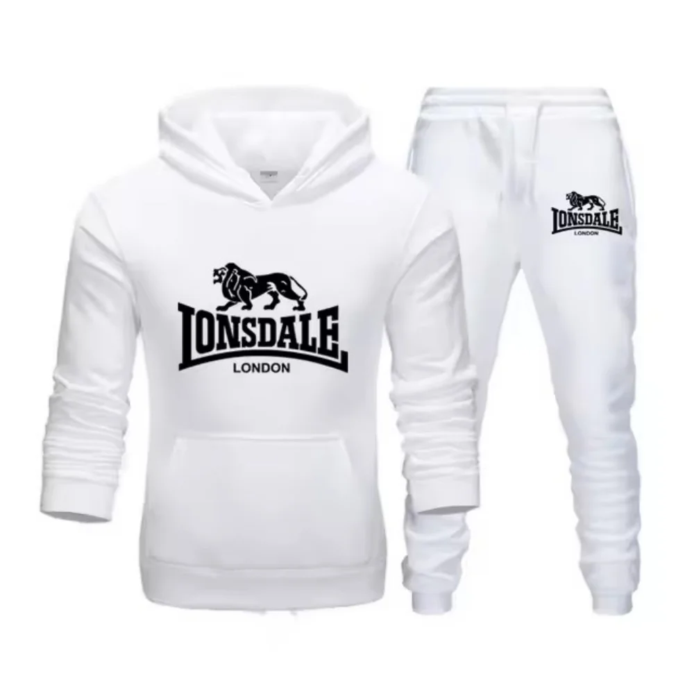Animal léopard 2025 printemps automne haute qualité décontracté hommes ensemble de vêtements de sport imprimé hommes sweat à capuche deux pièces ensemble sweat-shirt