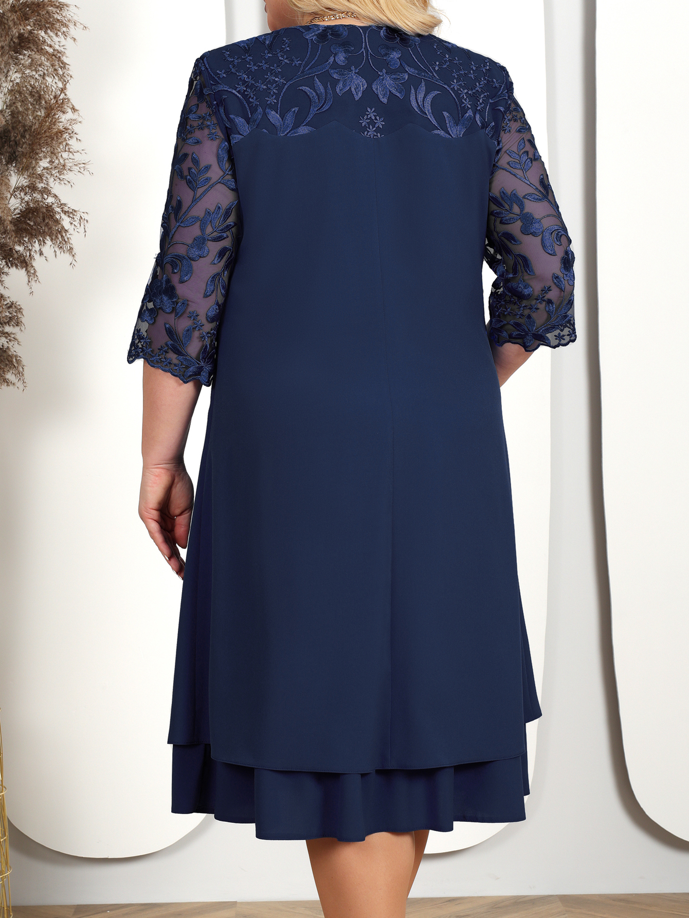 Robe d'été grande taille pour femme, nouvelle mode, broderie, Patchwork, élégante, robes courbées pour fête de mariage, 2025