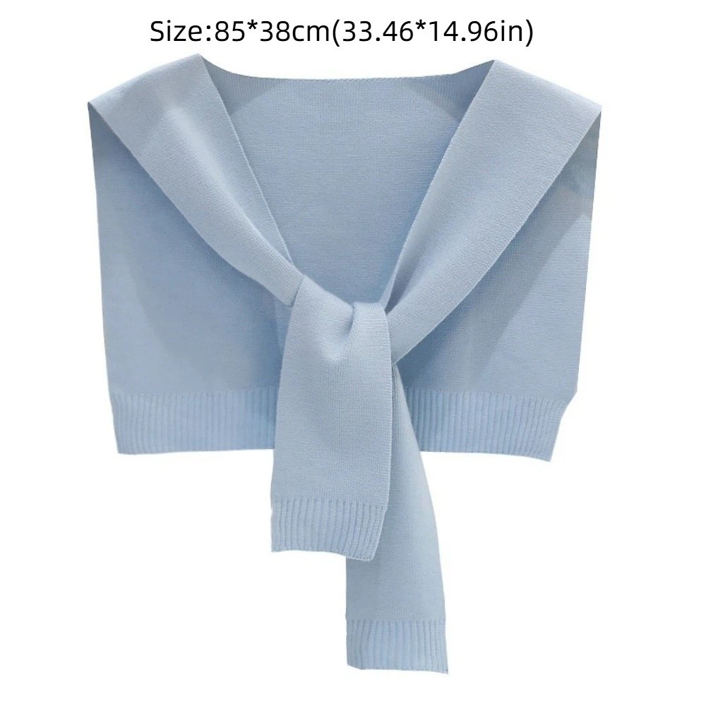 Châle en tricot tendance, écharpe fine unie, cache-cou, design noué, cape en laine pour femme