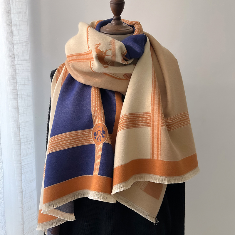 Écharpe Pashmina pour femme, châles et enveloppes, couverture en cachemire, étoles chaudes et épaisses pour l'extérieur, Bufanda, nouvelle collection automne hiver 2023