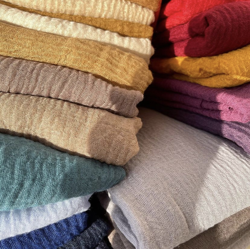 Écharpe longue unie en coton et lin pour femme, châle, hijab musulman, foulard doux, couvre-chef, pashmina
