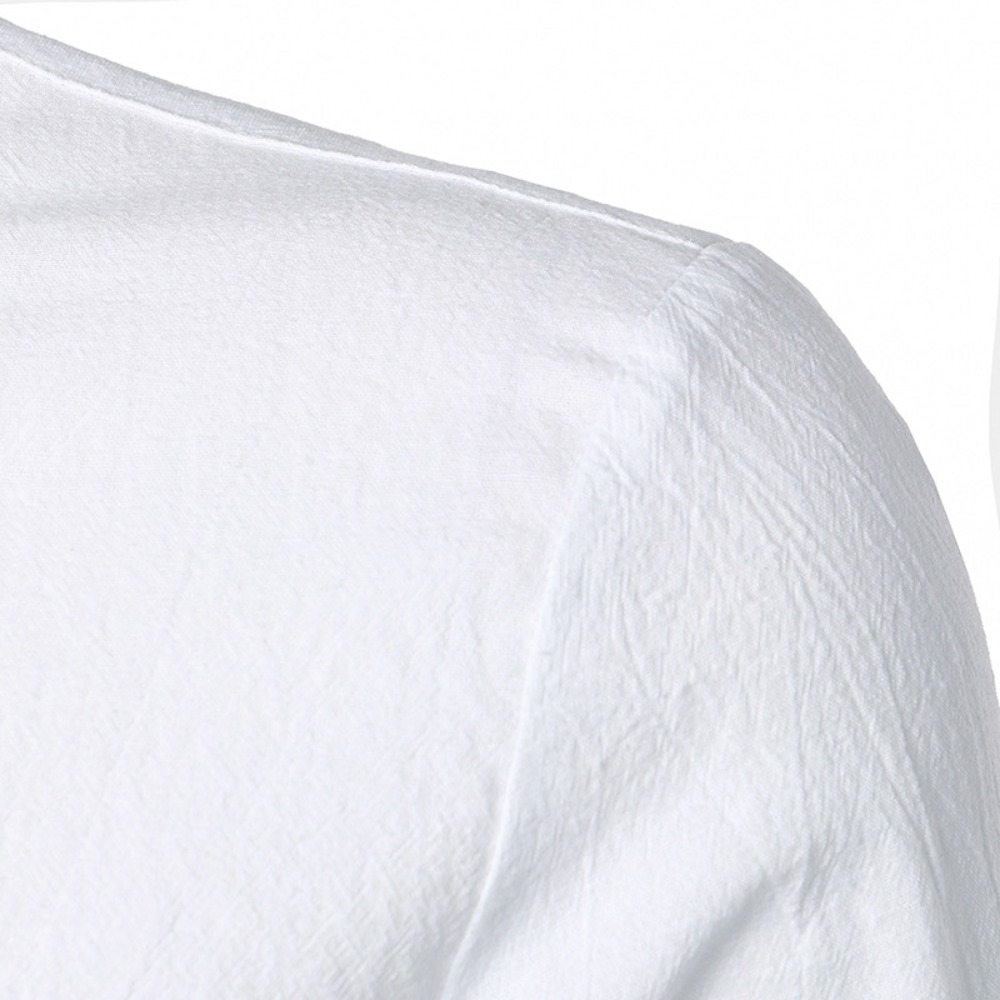 Chemise d'affaires en lin de coton pour hommes, coupe couvertes, manches longues en Y, chemises formelles décontractées, printemps, automne