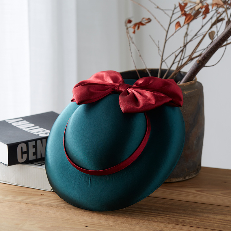 Chapeau seau angleterre pour femmes avec grand nœud, chapeau de mariage pour fête de banquet, chapeau à nœud à large bord avec Clips pour femmes et filles