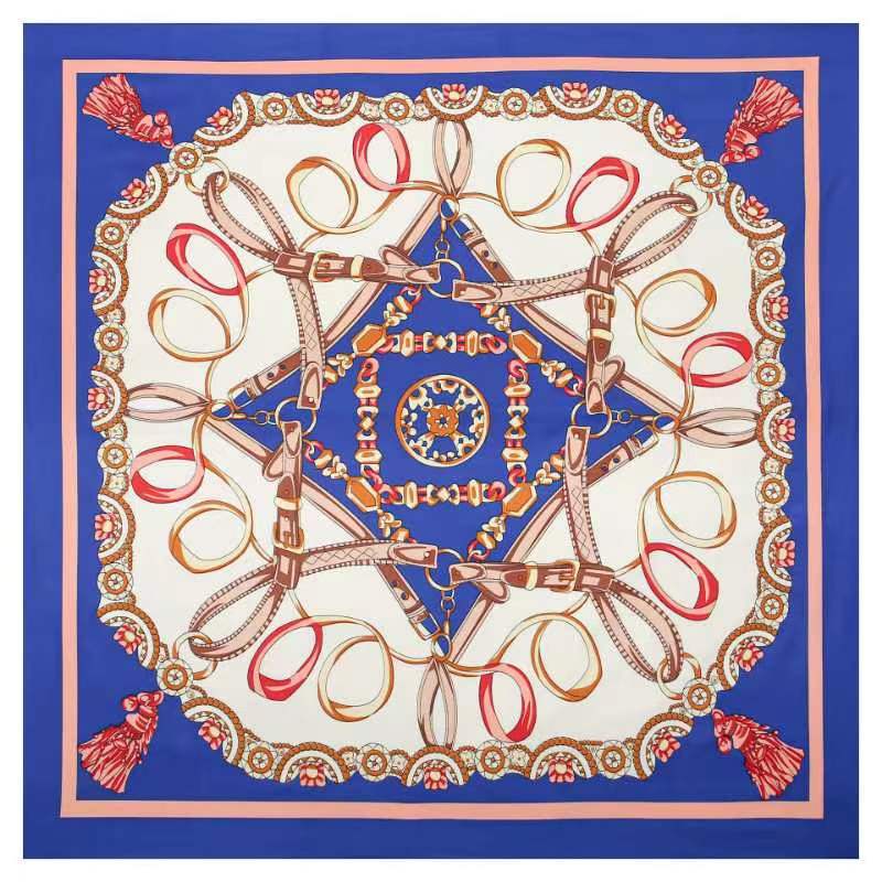 130*130 cm 100% sergé foulard en soie femmes luxe chaîne impression plage châle carré Bandana foulard Femme Fourlard Echarpes étoles