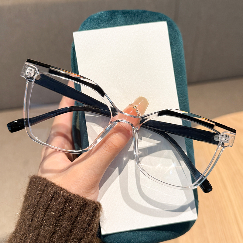 Lunettes de lecture rétro Ultra légères et neutres pour femmes, blocage de couleur, grand cadre, polyvalentes, Anti-lumière bleue, nouvelle mode