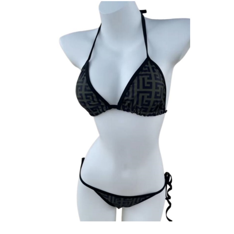 Ensemble de maillot de bain deux pièces pour femme, tendance 2026, décontracté, imprimé, sexy, dos nu, imprimé, style halter