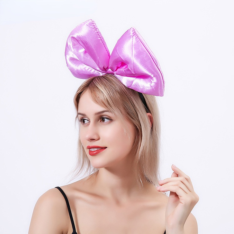 Bandeau serre-tête avec gros nœud papillon pour femme et fille, pour mariage, anniversaire, Costume Cosplay, fête de noël