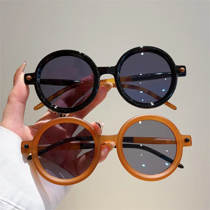 Lunettes de soleil rondes vintage pour hommes et femmes, lunettes de soleil carillon, nuances de créateurs, lunettes à grand cadre, UV400, marque de luxe punk populaire