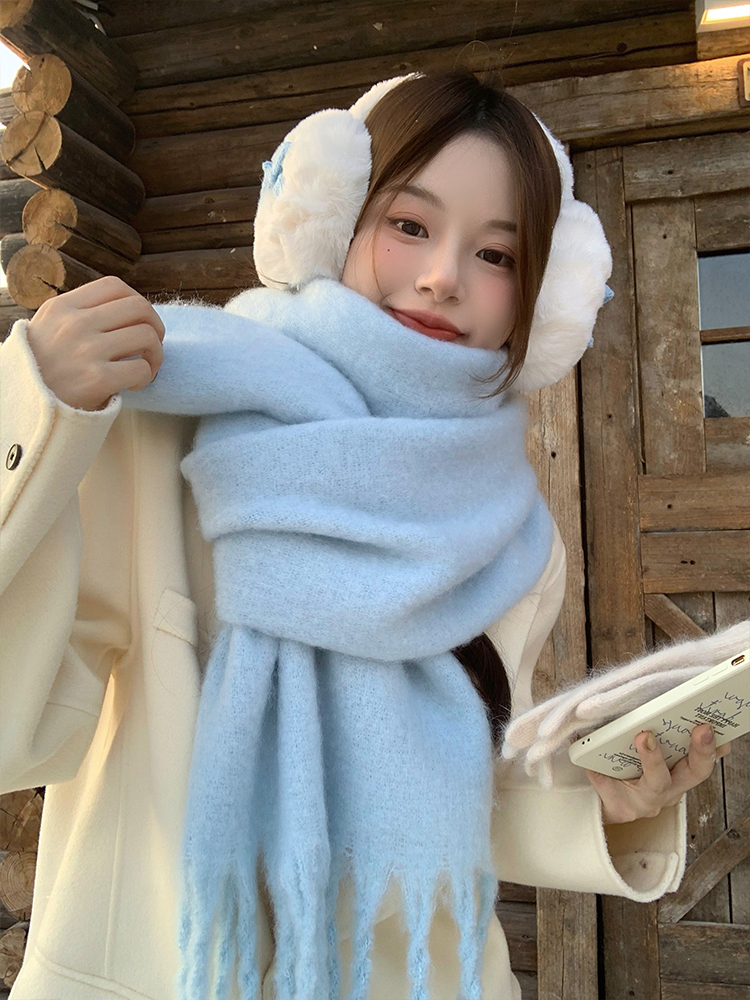 Écharpe d'hiver pour femmes cachemire chaud solide Pashmina couverture enveloppes femme épais doux Bufanda grand gland châle Long Poncho Echarpe