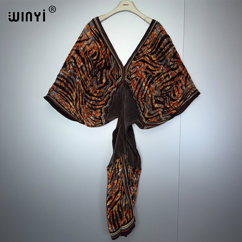 Combinaisons et salopettes plissées ajustées WINYI pour femmes, style Abaya Dubaï, tenue de soirée de luxe, mode musulmane pour la plage et les vacances
