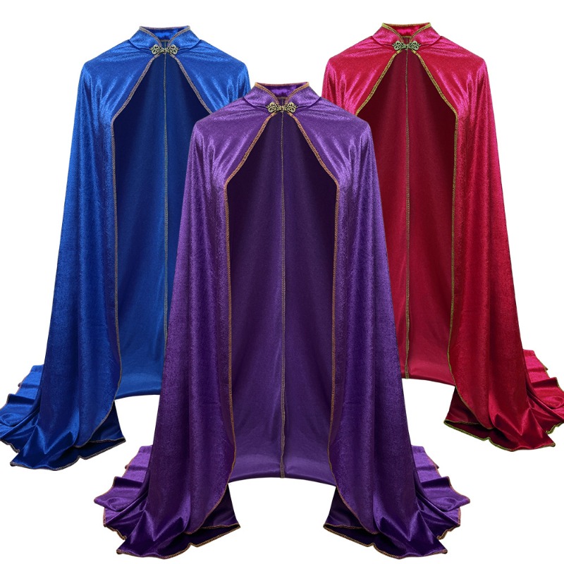 Cape Cape Costume roi reine princesse femmes hommes Halloween Renaissance garniture dorée velours mariage tenue médiévale mariée filles