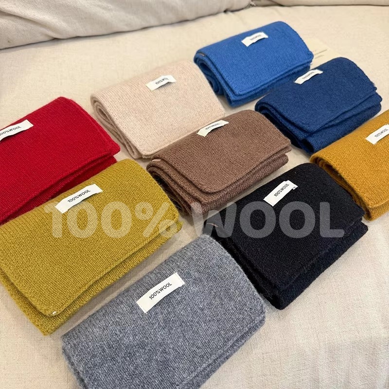 100% laine hiver écharpe pour femmes chaud triangle tricot foulards Hijab solide dame châle enveloppement femme Pashmina Bandana foulards nouveau