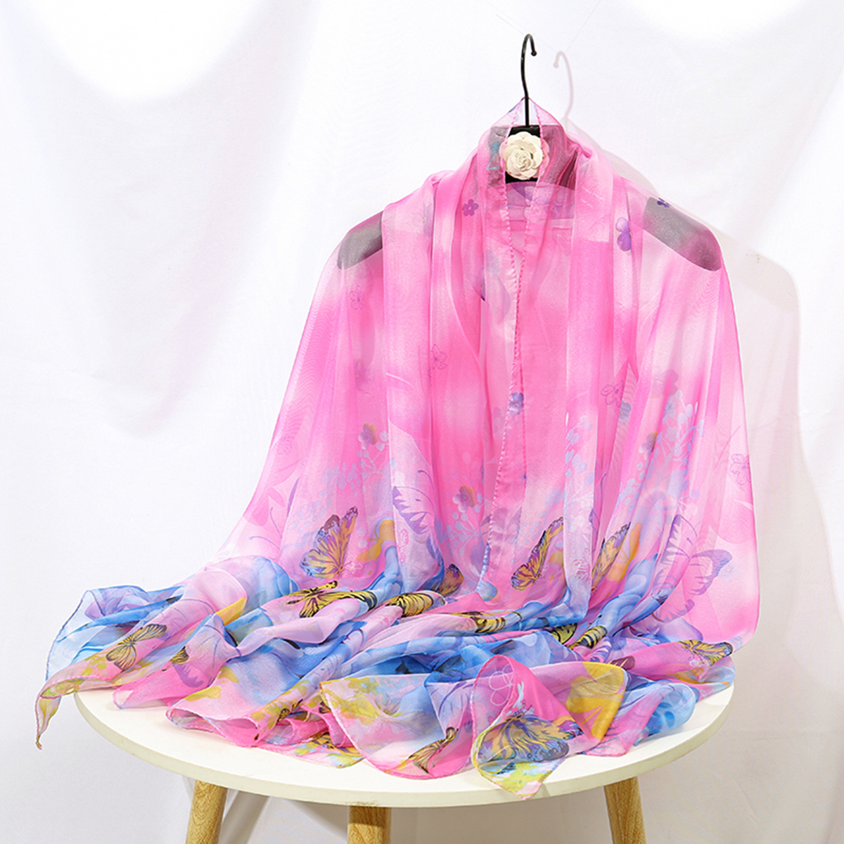 Écharpe en mousseline de soie pour femmes musulmanes, hijab, fleur de pivoine, bandana, Industries ong de plage, imprimé, châle doux, vente en gros
