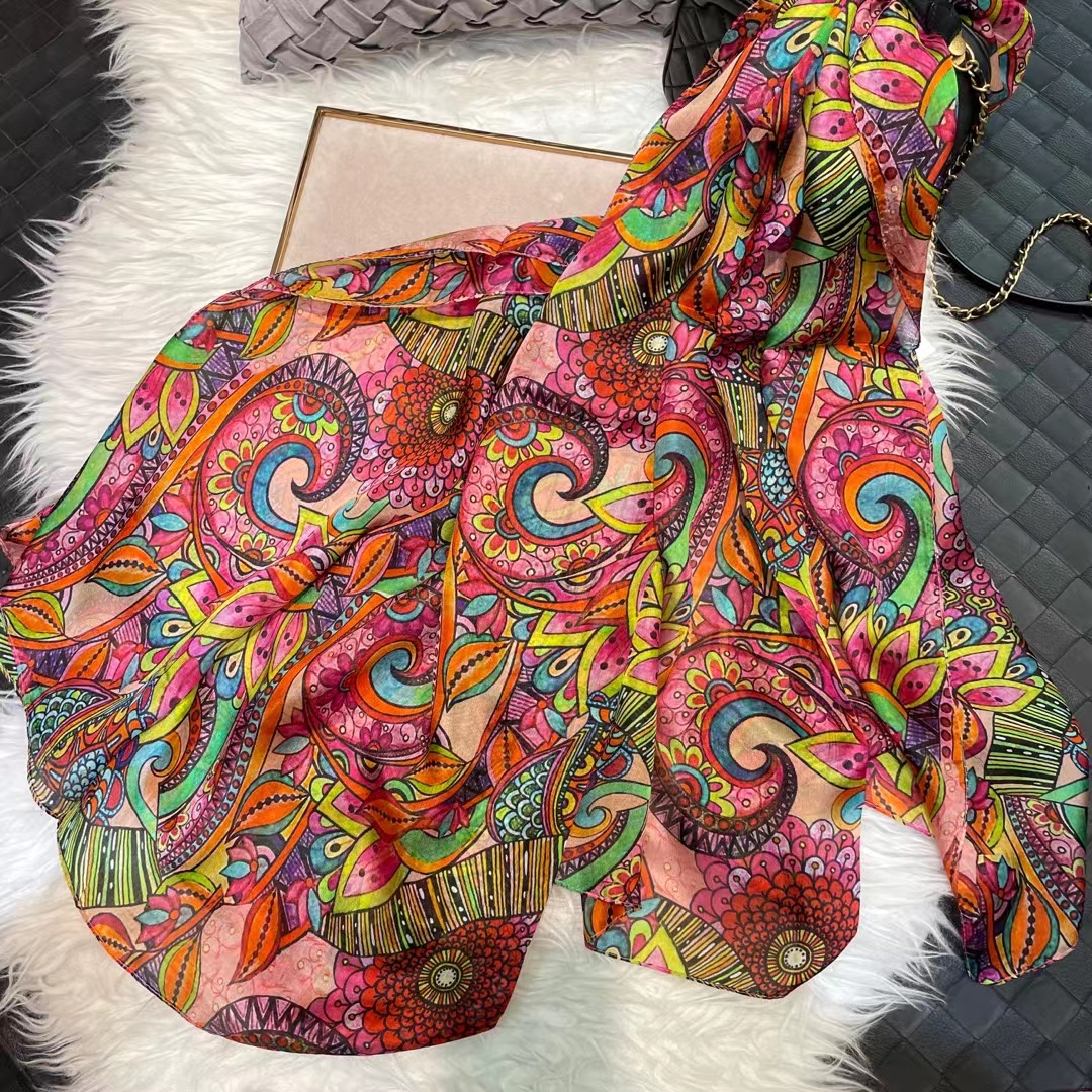 [BYSIFA] nouveau bleu vert foulard en soie châle femmes marque de mode 100% Pure soie longues écharpes automne hiver chaud cou foulard Hijab