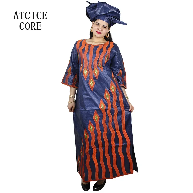 Robe africaine brodée pour femmes, design bazin riche
