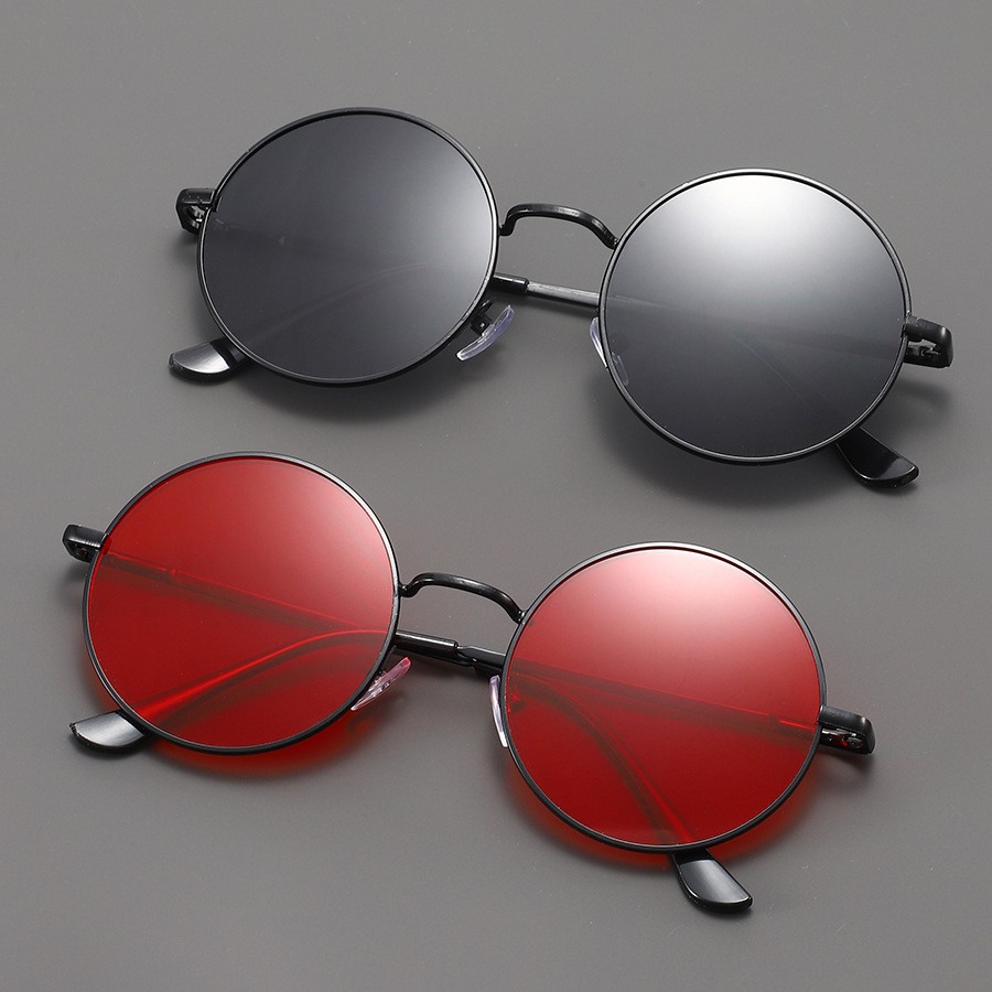 Lunettes de soleil rondes tendance pour hommes et femmes, style vintage, pour la conduite, monture métallique de marque de luxe, Lentes De Sol