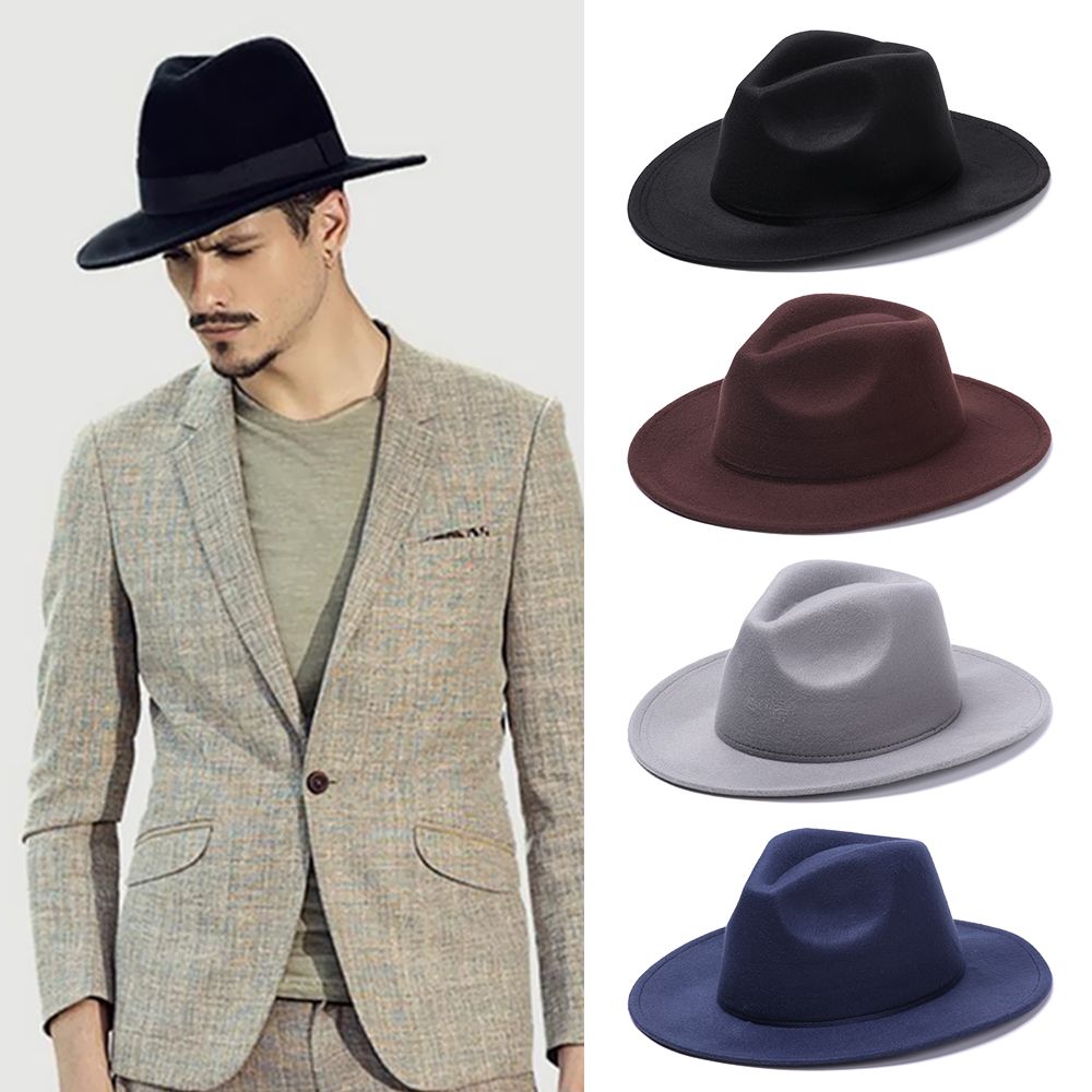 Chapeau de cowboy à large bord pour hommes et femmes, casquette de jazz, Fedora ander, robe de soirée séparés ante, performance sur scène, vintage