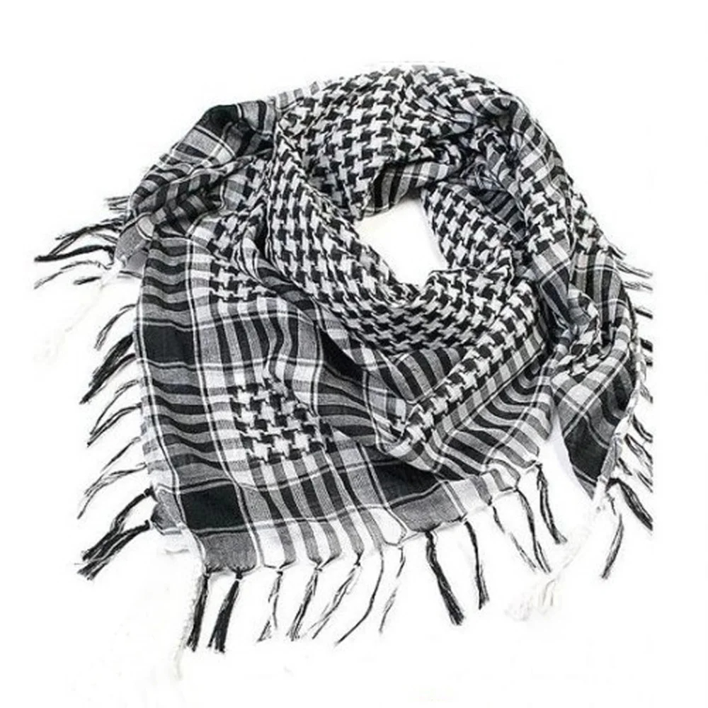 Écharpe Hijab à carreaux légère pour hommes et femmes, foulard arabe du désert, foulard tactique doux de randonnée, Turban unisexe, châle militaire