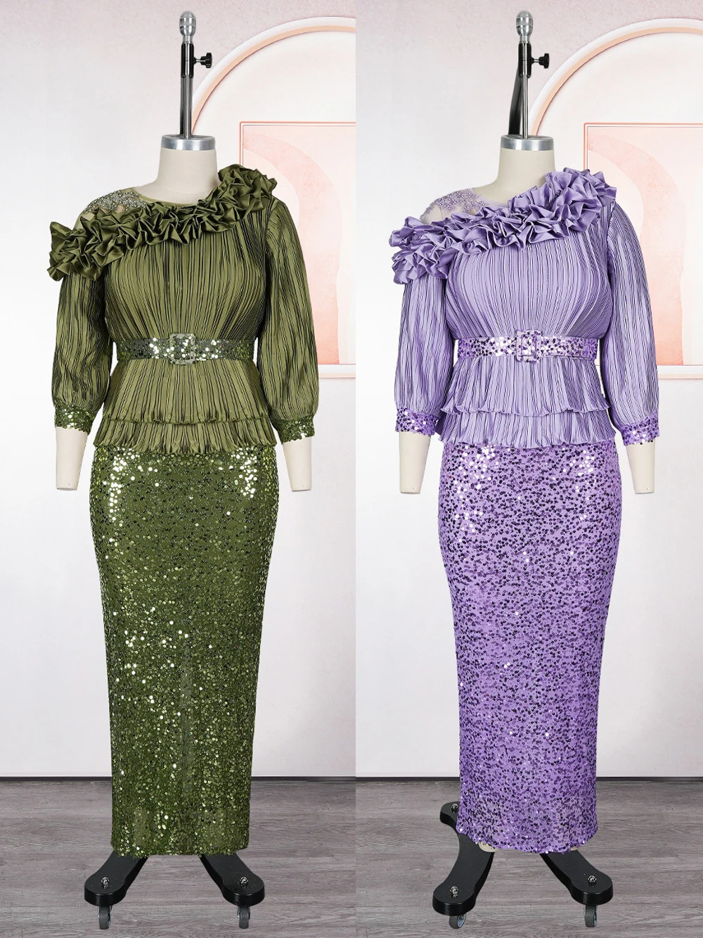 Robes Africaines de Luxe pour Femmes, Dashiki à Paillettes et Volants, Robes Longues pour Mariage, Fête, Anniversaire, Soirée, Collection 2026, Vêtements Africains