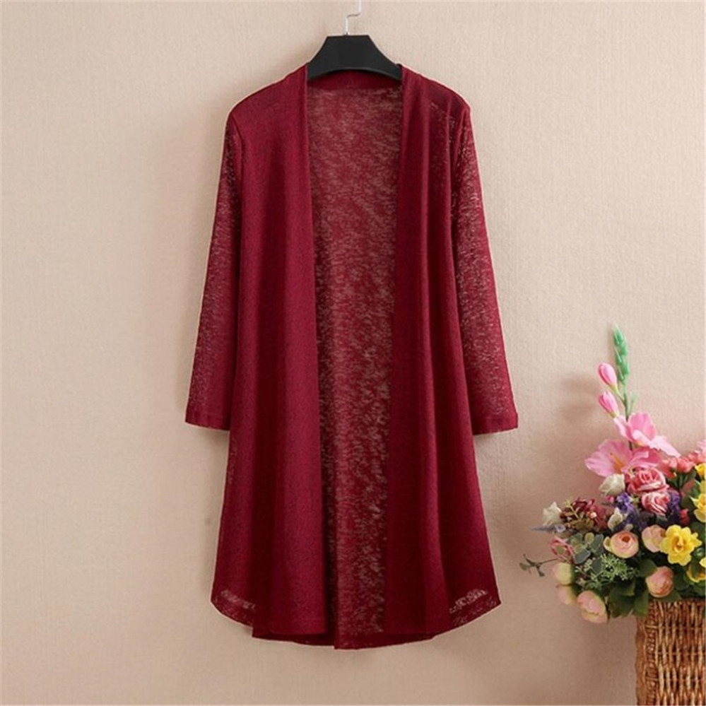 Cardigan long d'été XL-5XL pour femmes, cardigans féminins solides pour femmes, manteau décontracté adt, veste pour dames, vêtements d'extérieur châle, 2022
