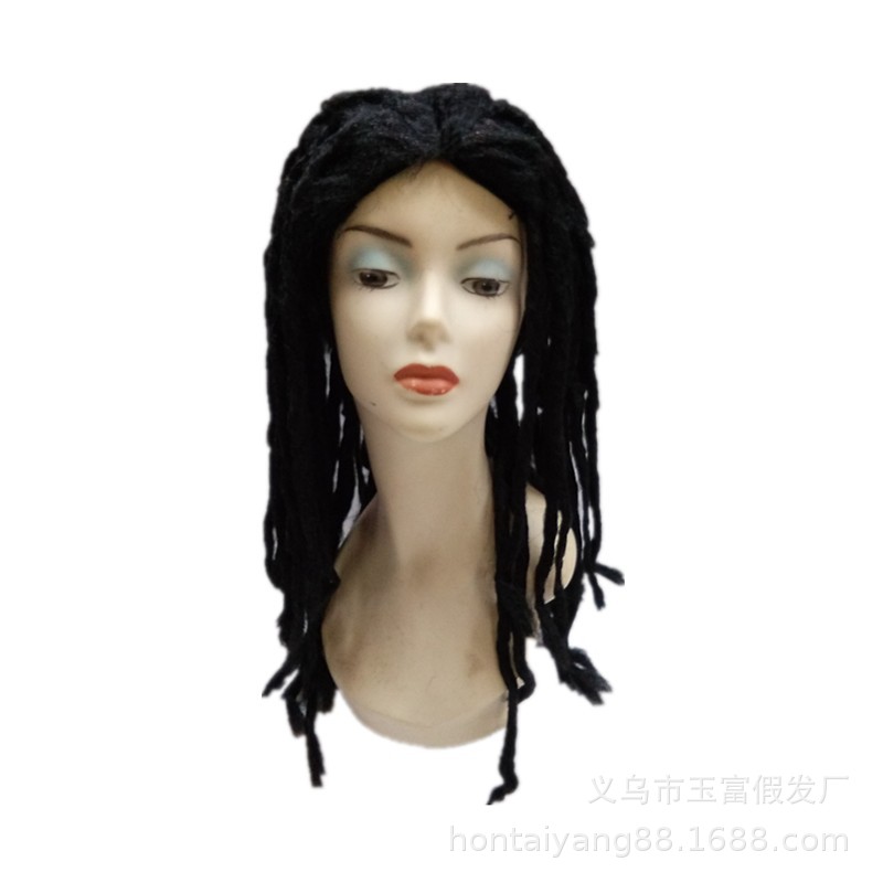 Perruque de Cosplay pour hommes, tresses sales Reggae, tresses torsadées, perruque de bal marron, cheveux Afro Dreadlocks + bonnet de perruque gratuit