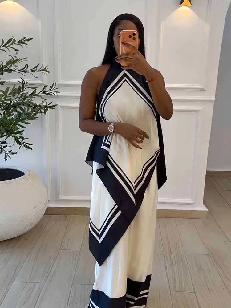 Ensemble pantalon et haut pour femme, streetwear, été, élégant, ensemble deux pièces, haut à bretelles et pantalon long, blanc, tenues décontractées pour femme