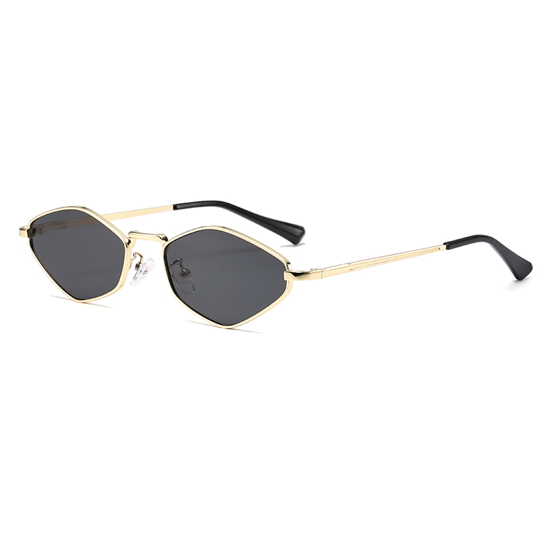 Lunettes de protection mode femme petite monture polygone lunettes de soleil femmes marque concepteur métal cadre lunettes UV400 nuances
