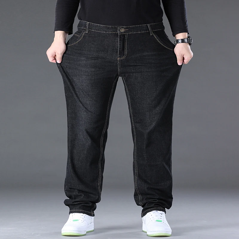 Jean bleu Homme grande taille 48 50 Pantalon en jean grande taille Pantalon pour 45-150 kg jean Hombre jambe large Jean Pantalon Homme