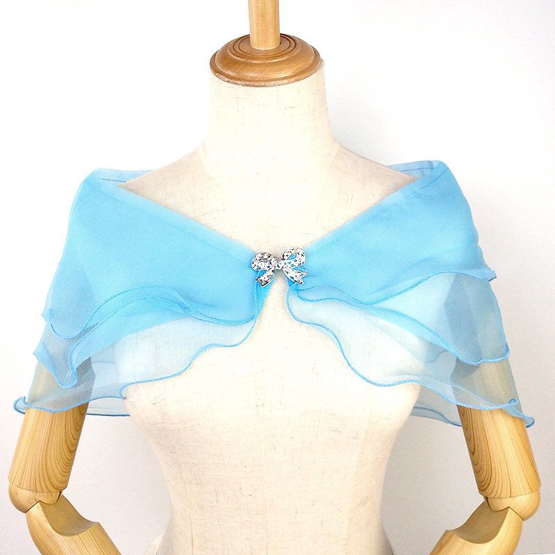 Mode Tulle dentelle châle dentelle à manches courtes haussement d'épaules mariée mariage Cape élégante robe de soirée châle fête châle Banquet robe Cape