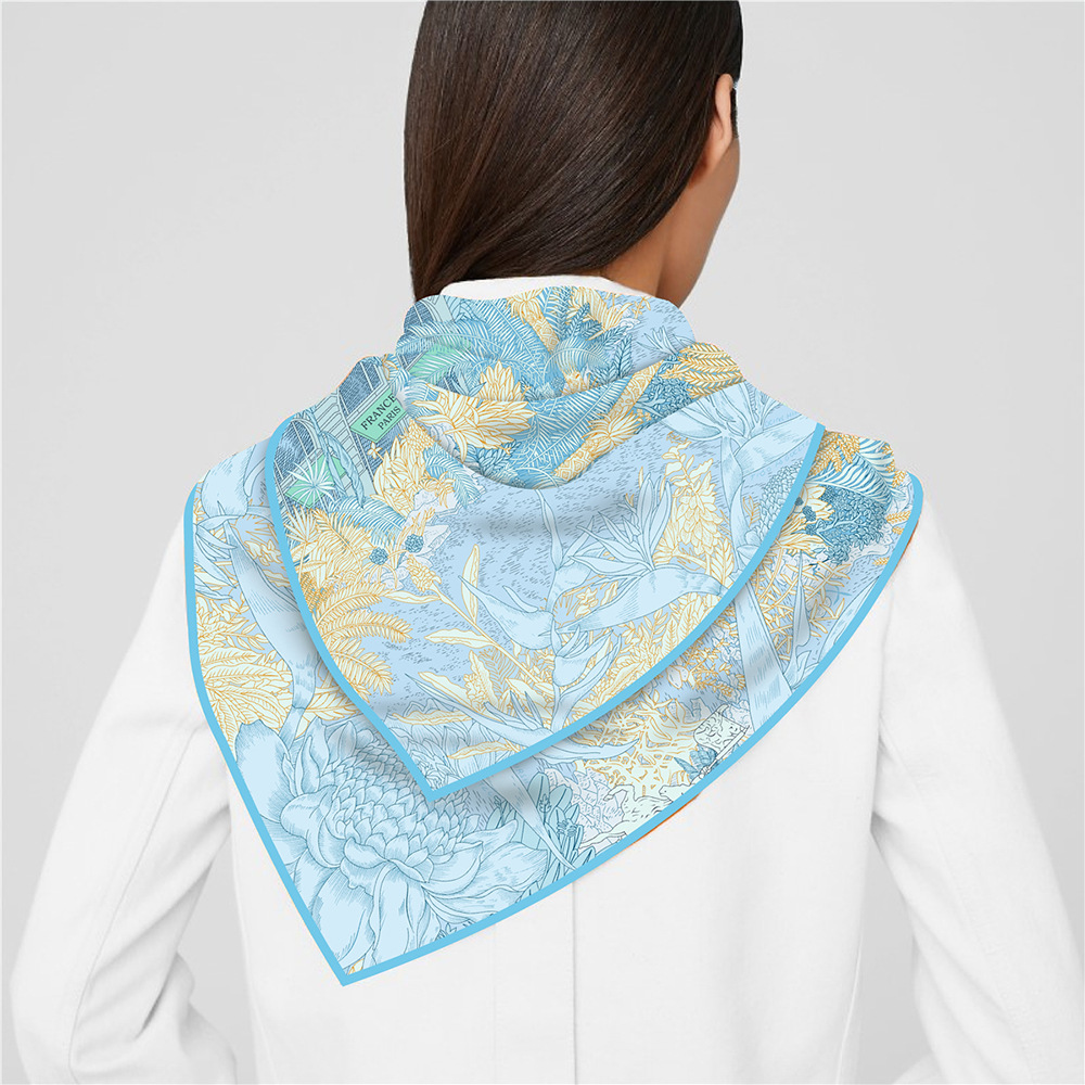 Foulards carrés de la jungle pour femmes, écharpes de tête, enveloppements de plage, châles bandana, hijabs pour dames, nouveau, 2024, 90cm