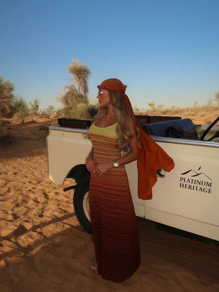 Mode dégradé femmes tricoté Maxi élégant col en v sans manches moulante longues Robes 2025 femme Chic plage fête vacances Robes