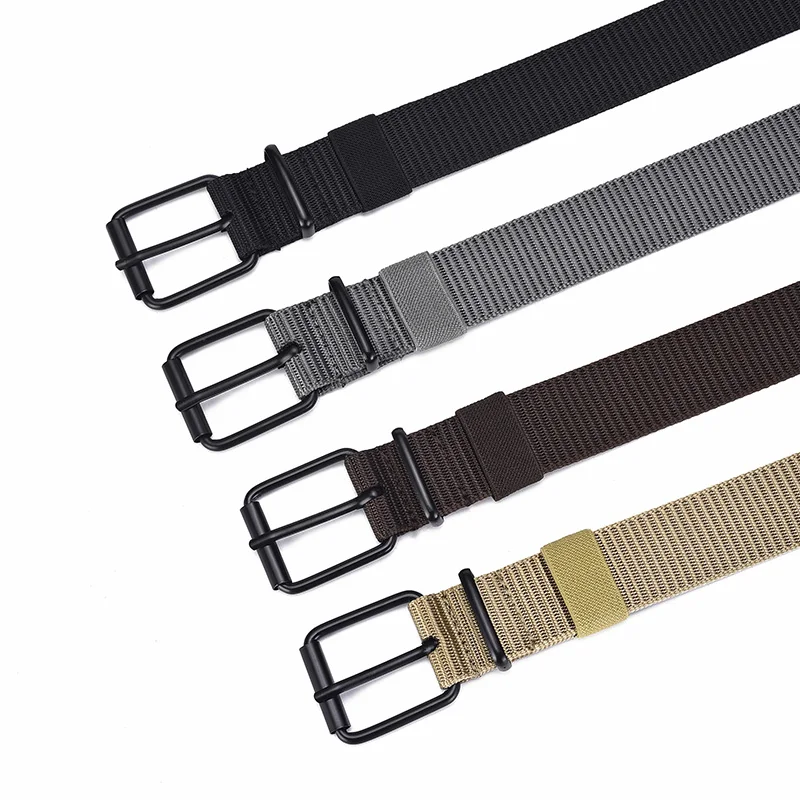 Ceinture en cuir à boucle ardillon en toile poreuse pour hommes, ceinture de sport d'extérieur, ceinture à œillets tendance pour femmes, ceinture pour jeans pour hommes et femmes