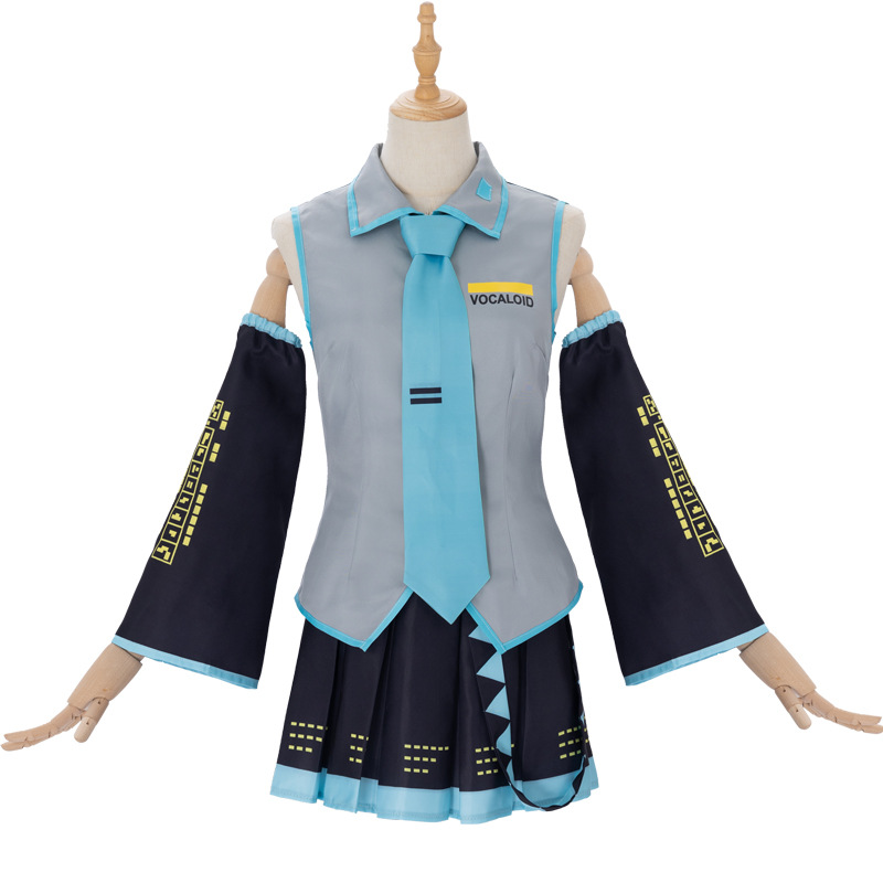 Tenue de performance pour personnage d'anime MIKU, vêtements d'anime, vêtements de cosplay, jupe JK, ensemble complet, accessoires de perruque, costume d'Halloween