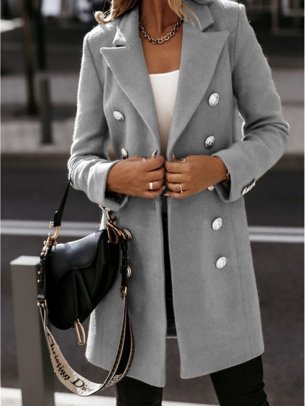 Manteau en laine décontracté pour femmes, manches longues, Streetwear, mode coréenne, vestes à boutons, col rabattu, nouveaux manteaux d'automne et d'hiver 2023