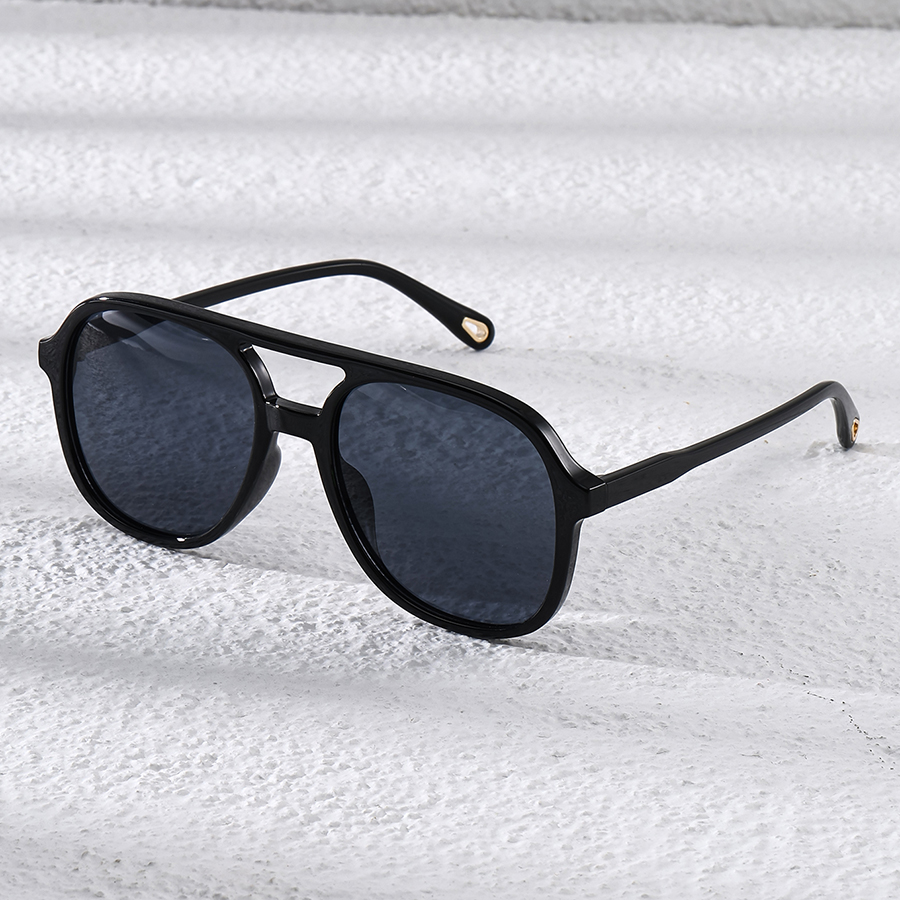 Lunettes rétro à monture extra large pour hommes et femmes, design multicolore à double barre, adaptées à la décoration photographique, au shopping,