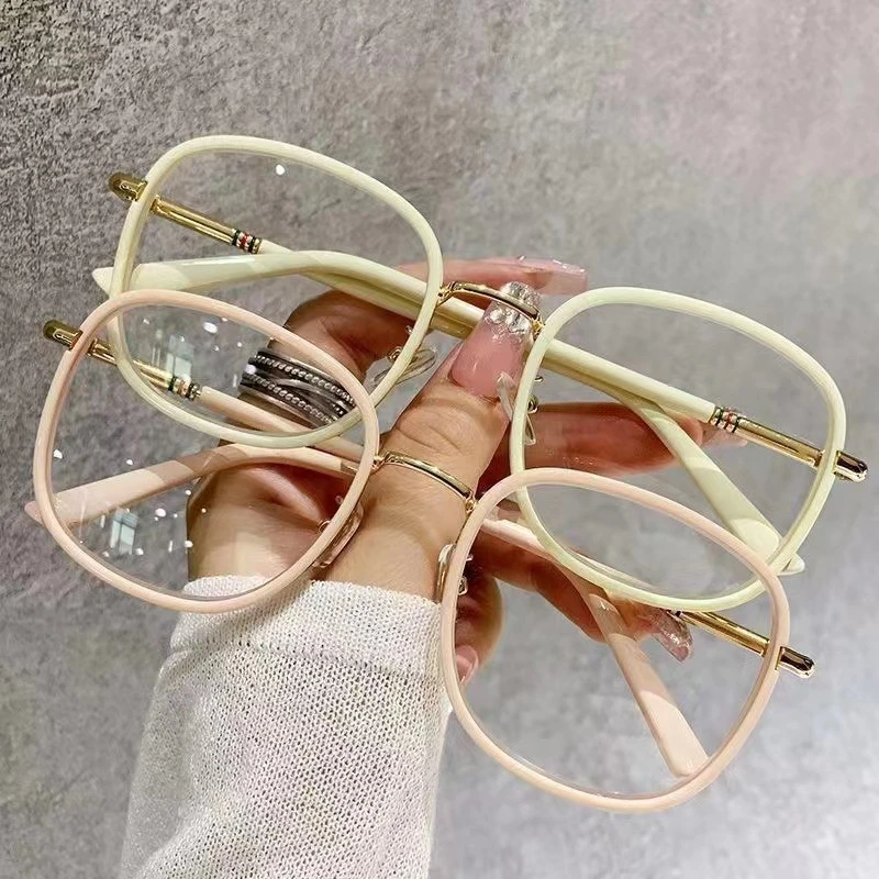 Lunettes de lecture surdimensionnées pour femmes, unisexe, mode carrée, blocage de la lumière bleue, presbytie, luxe rétro, vue lointaine