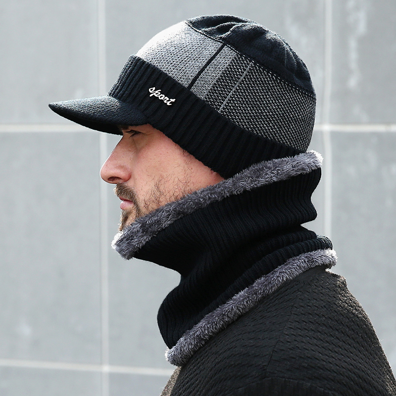 Chapeaux d'hiver Skullies bonnets chapeau hommes bonnets d'hiver pour femmes laine écharpe casquettes cagoule masque Gorras Bonnet tricoté chapeau