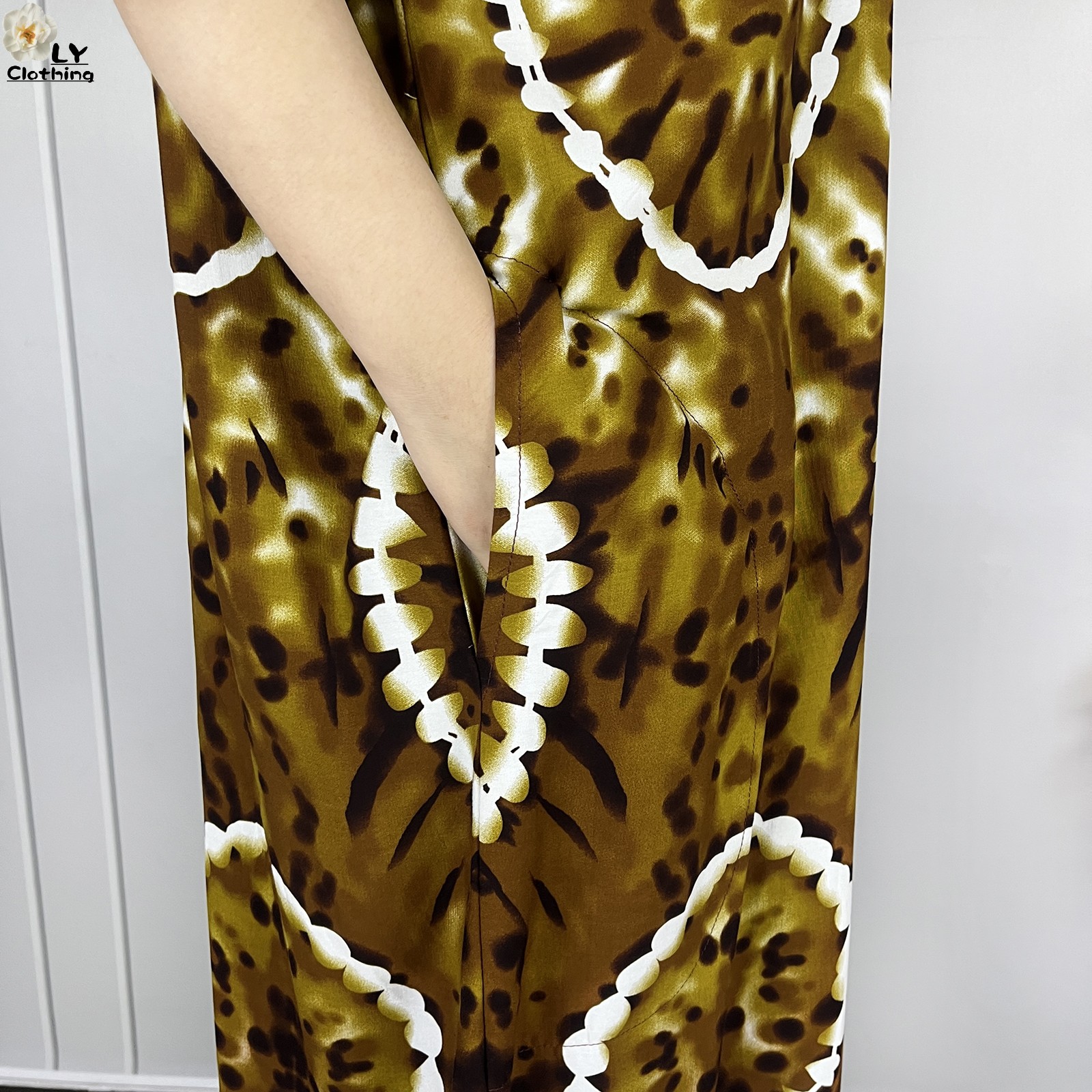 Nouvelle Abaya Africaine 2026 pour Femme, Robe Décontractée Florale en Coton Pur Dashiki, Imprimée à Manches Courtes, Coupe Ample Maxi, Robes Islamiques de Dubaï