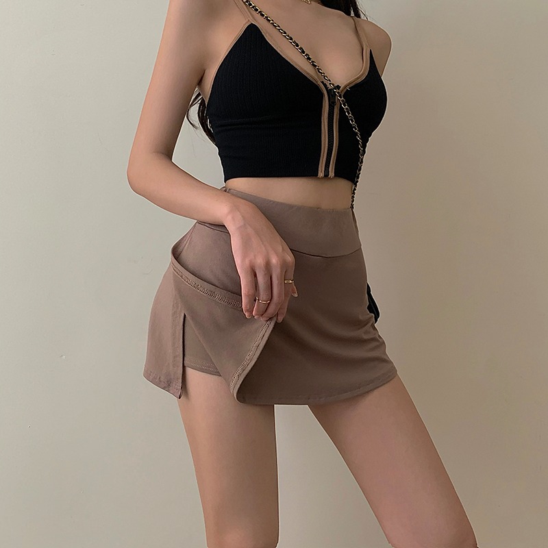 Jupe de tennis pour femme, taille haute, sexy, moulante, courte, style Y2K, avec fente, coupe trapèze, mini-jupe de sport d'été