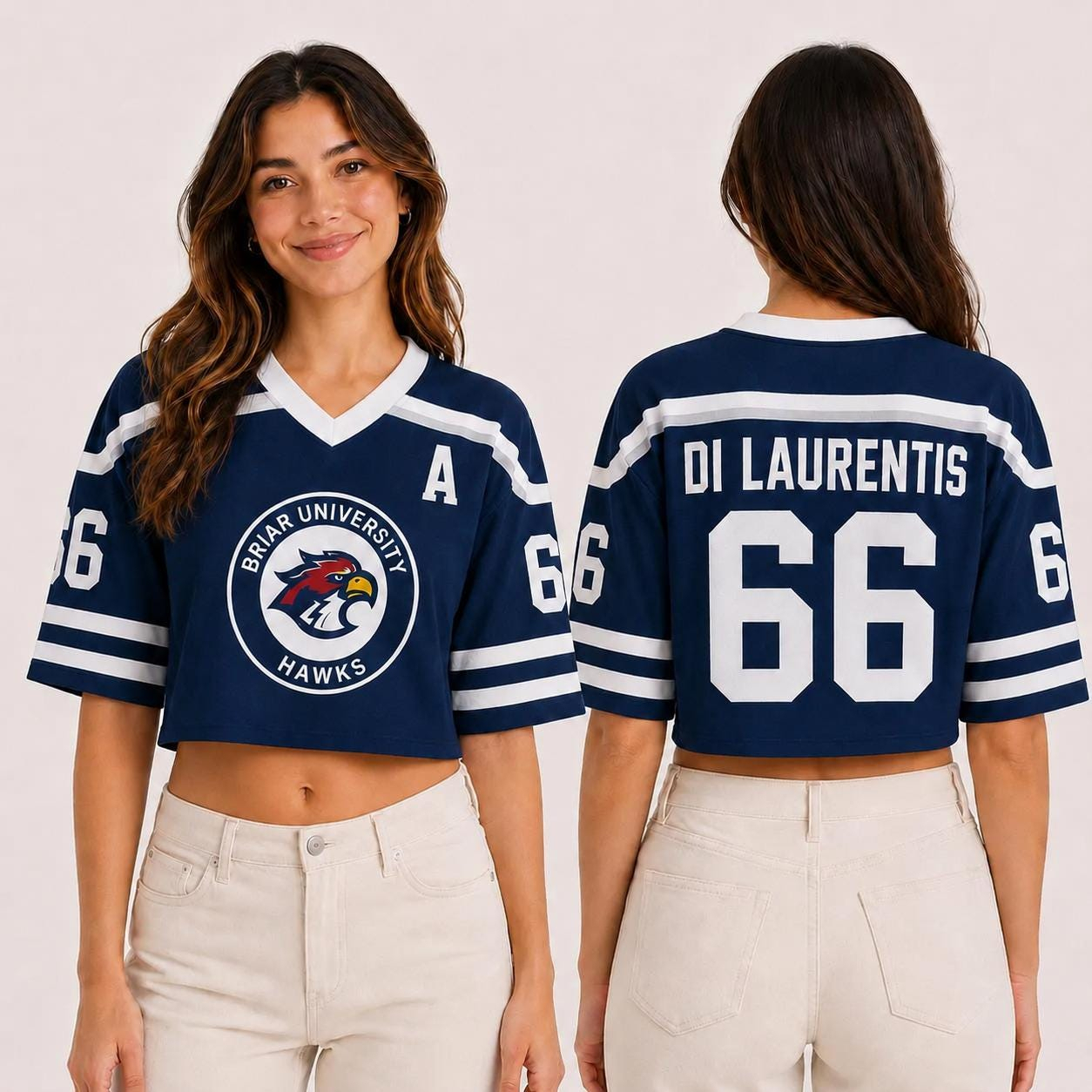 Maillot de hockey Hot Briar University Hawks Crop Jersey Graham 44, Maillot de hockey Romance Jersey Off Campus Bookish Apparel Logan Di Laurentis 66 Tucker