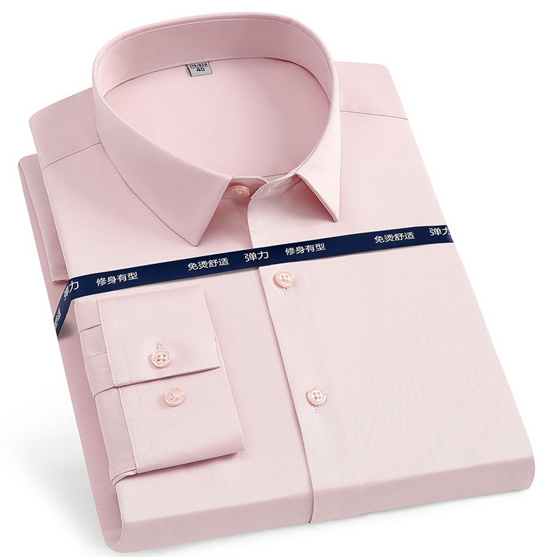 Chemises de bureau sans fer pour hommes, Anti-rides, douces, sans poche, intelligentes, décontractées, violettes, Slim Fit, haut pour hommes, dernière collection