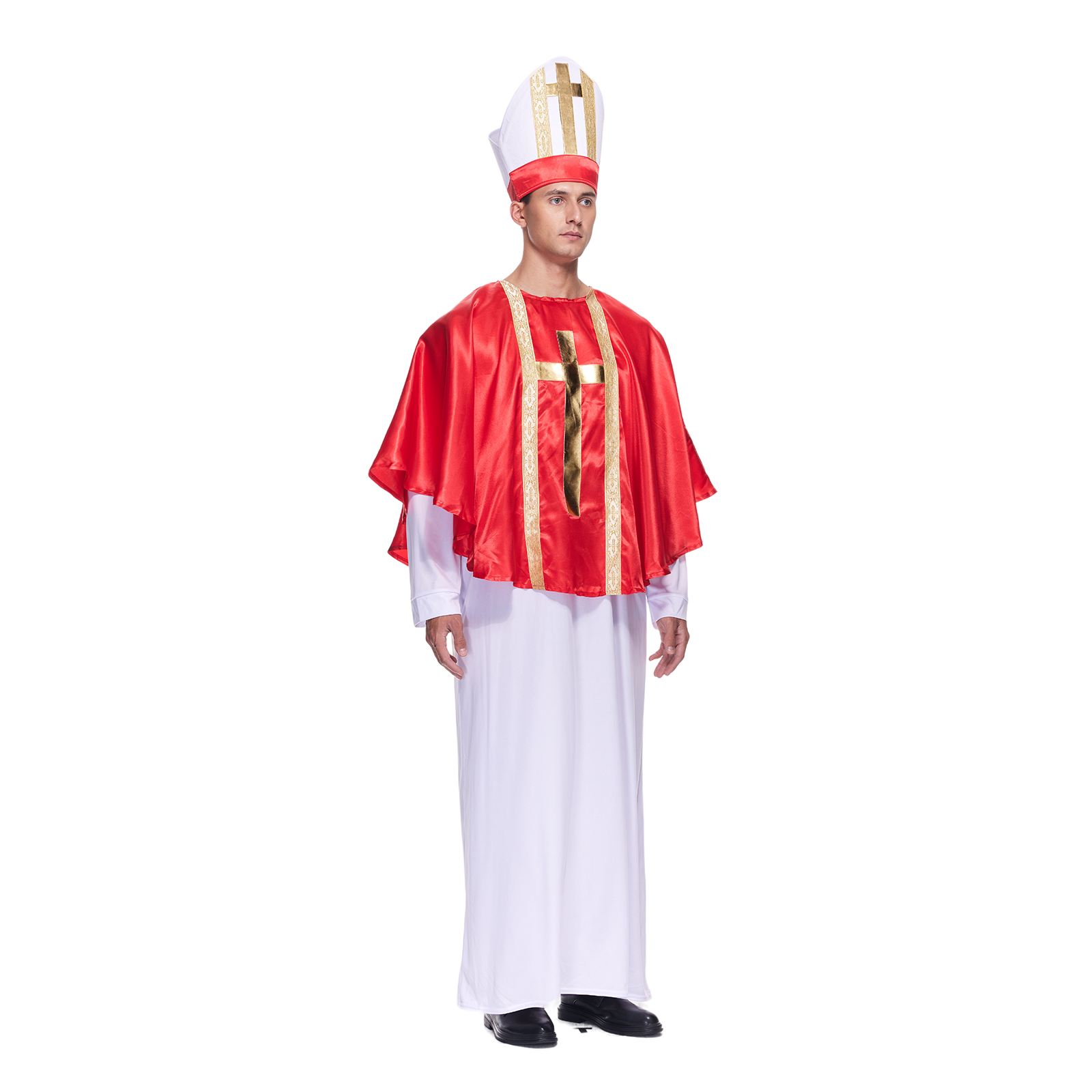 Costume de papa pour hommes, Robes bibliques de prêtre d'halloween pour adultes, robe fantaisie de carnaval de pâques pourim