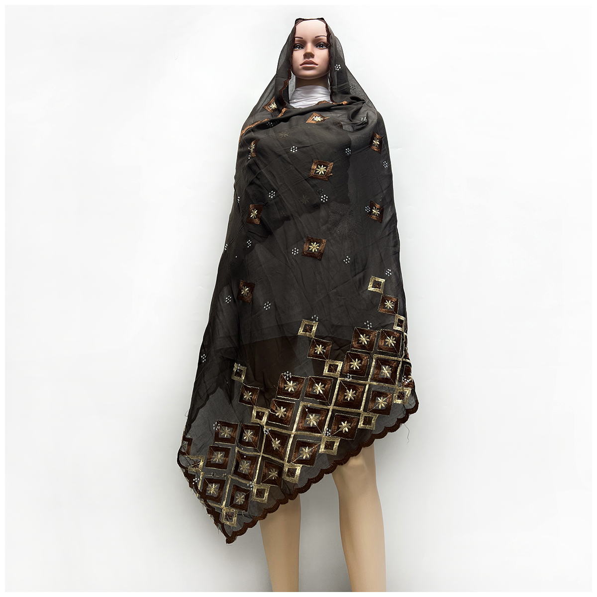 Nouvelles écharpes pour femmes africaines, prix spécial, remise à durée limitée, broderie en coton avec Grenadine, grande écharpe pour châles Pashmina