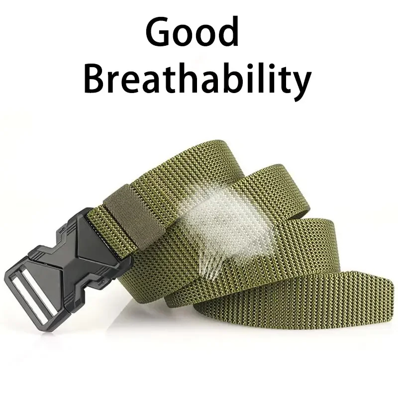 Ceintures tactiques multi-styles pour hommes, ceinture à boucle en nylon tressé, légère et respirante, pour les trajets quotidiens, nouvelle collection