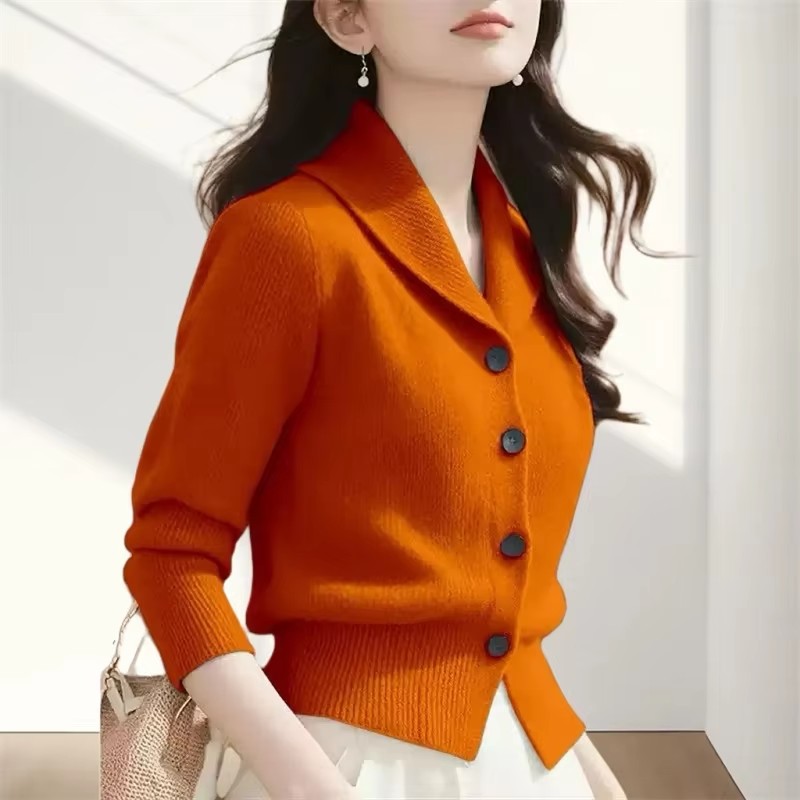 Cardigan en tricot coréen pour femme – Collection Automne Hiver 2026 – Tendance Décontractée – Pull en tricot doux et ajusté pour femme