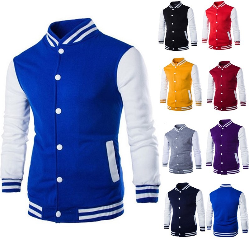 Veste personnalisée pour homme, col montant, imprimée, style baseball, coupe ajustée, décontractée, sportive, pour le quotidien, vêtement d'extérieur masculin, sportswear