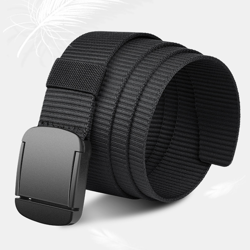 Ceinture décontractée pour homme, ceinture en toile à boucle automatique sans métal, ceinture pour jeans homme, adaptée pour les sorties en plein air et le quotidien