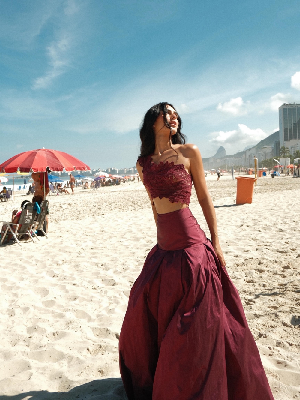 Photos Réelles – Nouvelle Jupe Longue en Soie Satinée Élégante pour Femme, Taille Haute, Rouge Foncé, pour Mariage et Soirée, Robe Maxi Sur Mesure, Faldas Saia