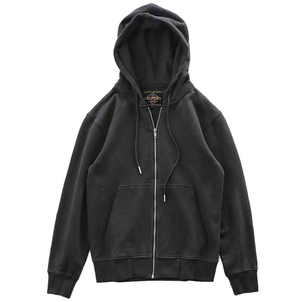 Manteau tricoté en coton pour hommes, sweat-shirt américain rétro lavé vieux sweat à capuche humide chaud en peluche